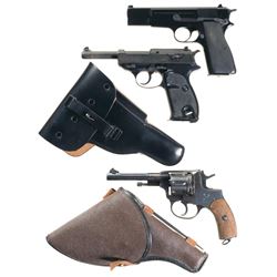 Three Handguns -A) Browning High-Power Semi-Automatic Pistol