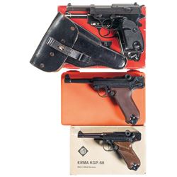Three Semi-Automatic Pistols -A) Walther P-38 Pistol with Box and Holster