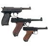 Image 2 : Three Semi-Automatic Pistols -A) Walther P-38 Pistol with Box and Holster