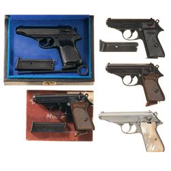 Five Walther Semi-Automatic Pistols -A) Walther Model PP Pistol with Case