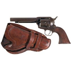 Antique Colt Single Action Army Revolver with Holster, Books, and Documentation