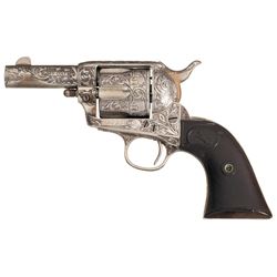 Engraved Pre-War Sheriff's Model Colt Single Action Revolver