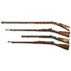 Image 2 : Four American Rifles -A) Southern Style American Half-Stock Percussion Rifle