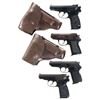 Image 1 : Four Semi-Automatic Pistols -A) Baikal IJ-70 Makarov Pistol with Holster