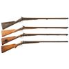 Image 1 : Four Side by Side Hammer Shotguns -A) Biggs Spencer & Co. Percussion Shotgun