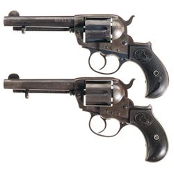 Two Scarce Colt Model 1877 Lightning Double Action Revolvers with American Express Co. Markings -A) 