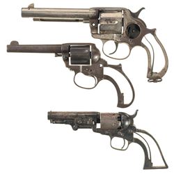 Three Colt Revolvers -A) Colt Model 1878 Frontier Six Shooter Double Action Revolver