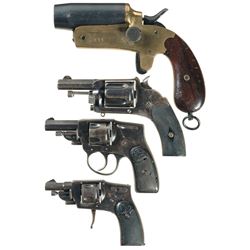 Three Double Action Revolvers and a Flare Pistol -A) Unmarked Flare Pistol
