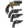 Image 2 : Three Double Action Revolvers and a Flare Pistol -A) Unmarked Flare Pistol