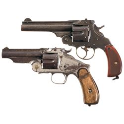 Two Top Break Revolvers -A) Spanish Copy of a Smith & Wesson .44 Double Action Revolver