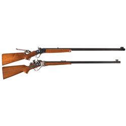 Two Reproduction Sharps Single Shot Falling Block Rifles -A) Sharps Arms Co. Old Reliable Rifle