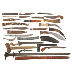 Group of Primarily Asian Style Edges Weapons