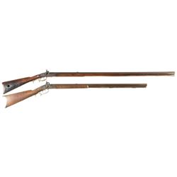 Two Percussion Rifles -A) Percussion Converted American Long Rifle