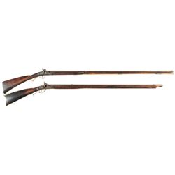 Two Percussion Conversion Rifles -A) American Half Stock Rifle with T. Ketland & Co. Lock