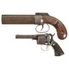 Image 1 : Two Antique Percussion Handguns -A) Engraved Allen & Thurber Bar Hammer Pepperbox Pistol