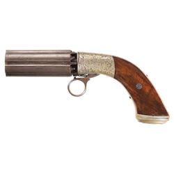 Engraved J.R. Cooper Patent Underhammer Pepperbox