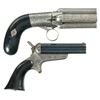 Image 2 : Two Antique Pepperbox Pistols -A) Engraved Mariette Underhammer Percussion Pepperbox Pistol