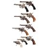 Image 1 : Nine Folding Trigger Double Action Revolvers -A) Belgian Pinfire Revolver