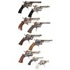 Image 2 : Nine Folding Trigger Double Action Revolvers -A) Belgian Pinfire Revolver