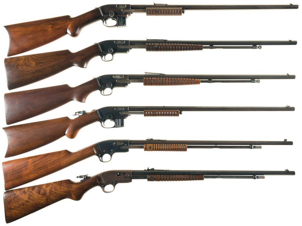 Six Sporting Slide Action Rifles -A) Savage Model 1903 Rifle