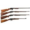 Image 1 : Four Sporting Rifles -A) Savage Model 1903 Slide Action Rifle