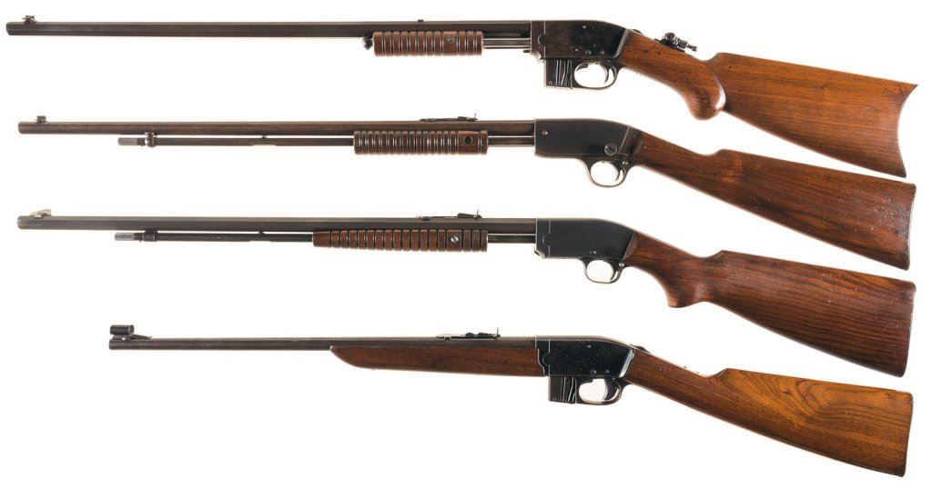 Four Sporting Rifles -A) Savage Model 1903 Slide Action Rifle