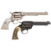 Image 2 : Collector's Lot of Two Colt Single Action Revolvers with Case -A) Antique Colt Single Action Army Re