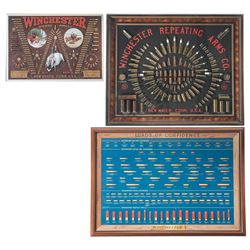 One Winchester Cartridge Display Board and Two Winchester Cartridge Display Advertisement Signs