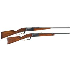 Two Savage Model 99 Lever Action Longarms -A) Savage Model 99-F Lightweight Takedown Rifle