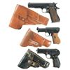 Image 1 : Three Nazi Proofed European Semi-Automatic Pistols with Holsters -A) Star Model B Pistol