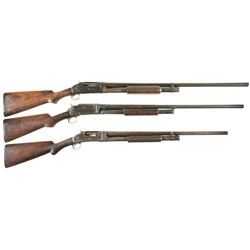 Three Sporting Slide Action Shotguns -A) Winchester Model 97 Takedown Shotgun