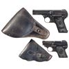 Image 1 : Two Steyr-Pieper Semi-Automatic Pistols with Holsters -A) Steyr Model 1908 Pistol