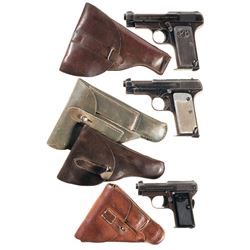 Three Beretta Semi-Automatic Pistols with Holsters -A) Italian Air Force Beretta Model 1922 Pistol