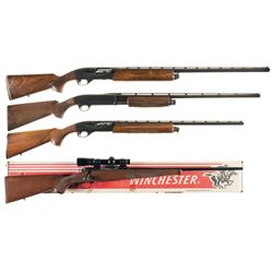 Four Sporting Long Arms -A) Engraved Remington Model 1100 Semi-Automatic Trap Shotgun