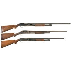 Three Winchester Slide Action Shotguns -A) Winchester Model 12 Shotgun