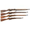Image 1 : Four Russian Military Longarms -A) Imperial Russian Mosin Nagant Model 1891 Rifle with Bayonet