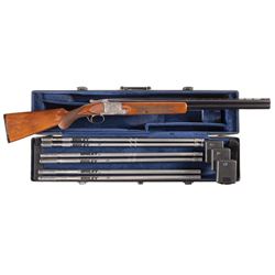Engraved Belgium Browning Diana Grade Superposed Shotgun with Case