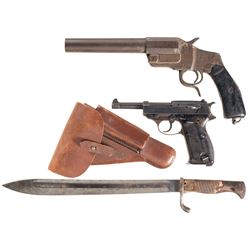 One Flare Pistol and One Semi-Automatic Pistol -A) German Flare Pistol