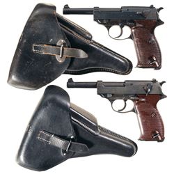 Two German Military Semi-Automatic Pistols with Holsters -A) Walther "ac 44" Code Pistol