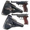 Image 1 : Two German Military Semi-Automatic Pistols with Holsters -A) Walther "ac 44" Code Pistol