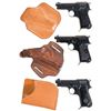Image 1 : Three Semi-Automatic Pistols with Holsters -A) Beretta Model 1934 Pistol