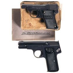 Two Excellent European Semi-Automatic Hammerless Pocket Pistols -A) Franz Stock Pistol