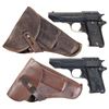 Image 1 : Two Belgian Semi-Automatic Pistols with Holsters -A) LePage Pistol