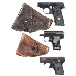 Three European Semi-Automatic Pistols -A) Acha Looking Glass Model Pistol with Holster