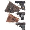 Image 1 : Three European Semi-Automatic Pistols -A) Acha Looking Glass Model Pistol with Holster