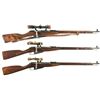 Image 1 : Three Soviet Bolt Action Sniper Rifles with Scopes -A) Mosin Nagant Model 91/30 Rifle