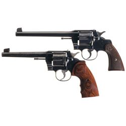 Two Colt Double Action Revolvers -A) Colt Officer's Model Revolver