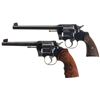Image 1 : Two Colt Double Action Revolvers -A) Colt Officer's Model Revolver