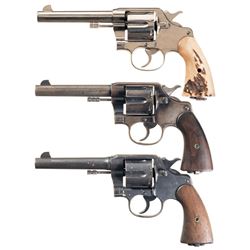 Three Colt Double Action Revolvers -A) British Contract Colt New Service Double Action Revolver