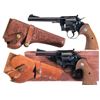 Image 1 : Two Colt Double Action Revolvers with Holsters -A) Colt Officer's Model Match Revolver